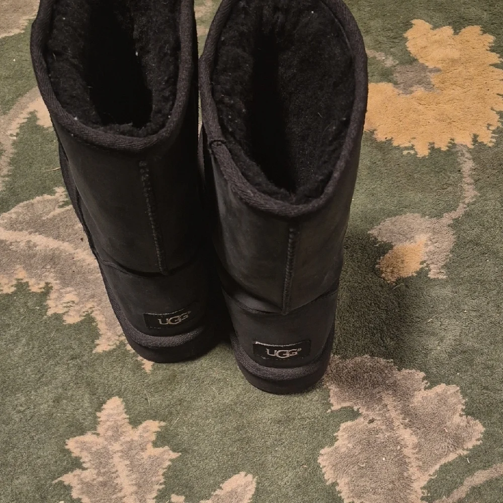 UGG Classic Short Black Suede Winter Boots
